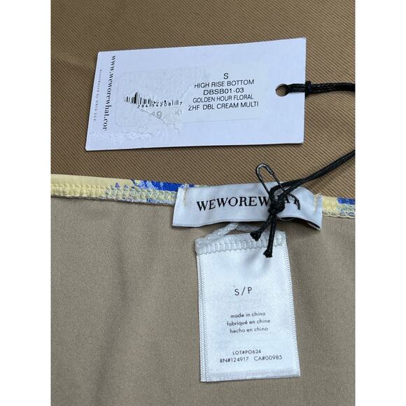 WeWoreWhat Cream Floral High-Rise Bikini Bottom S - Picture 4 of 4